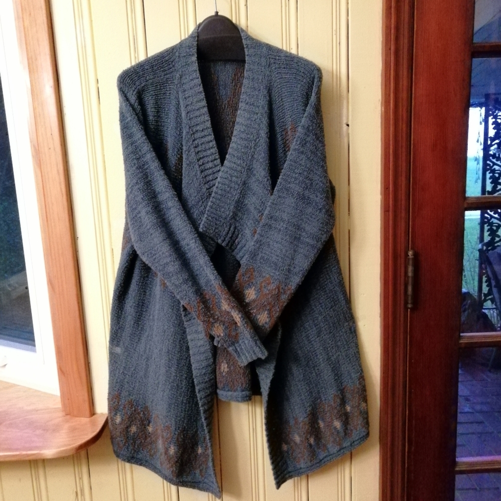 Vintage Pima Cotton Cardigan Sweater Duster, OS